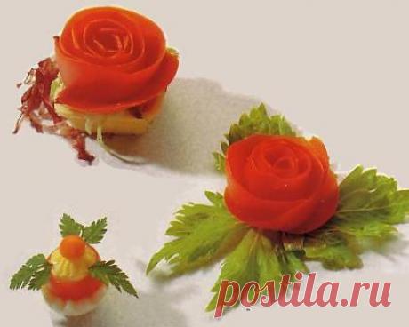 Розочка из помидора - пошаговый рецепт с фото