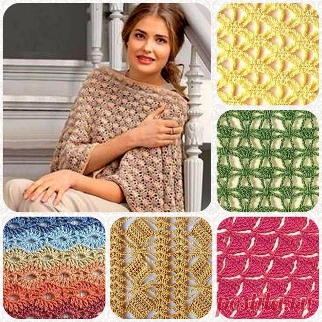 Узоры для палантинов и шалей для вязальных 