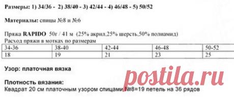 Простое пальто спицами