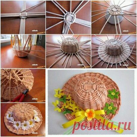 МК.Шляпа.
#шляпа@pletenie_iz_gazeti