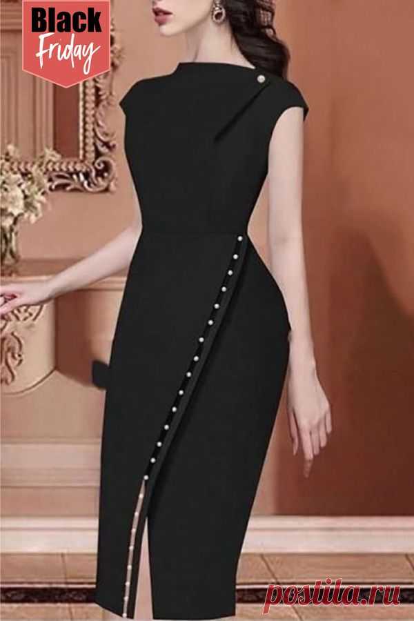 65% Off, Beading Embellished Irregular Midi Dress