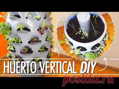 ¡HUERTO VERTICAL que crea su propio abono con lombrices! / Tower Garden