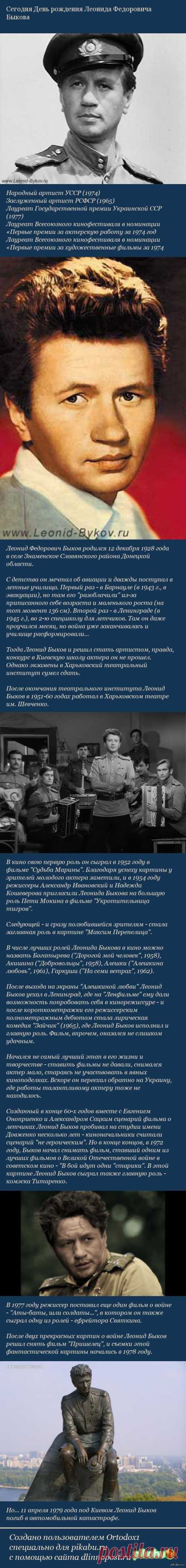 86 лет со дня рождения Леонида Быкова (12 декабря 1928 г.)