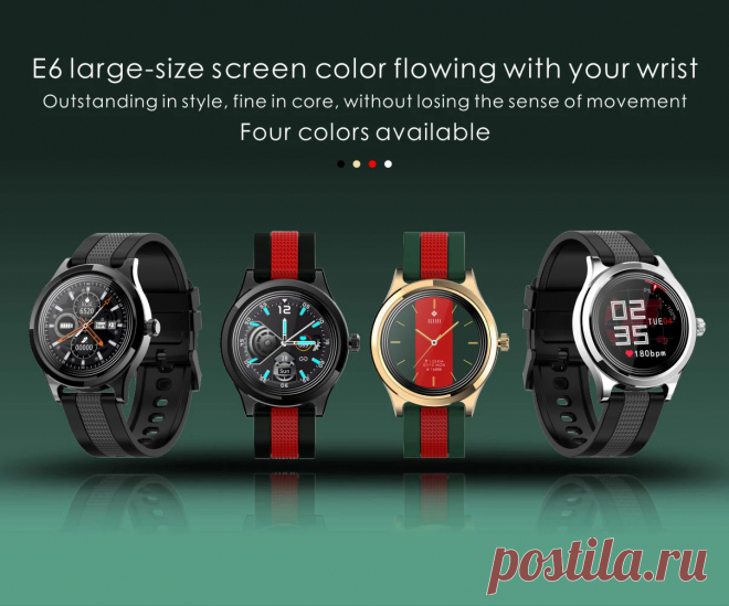 [bluetooth 5.0]Bakeey E6 Full Touch Screen Heart Rate Blood Pressure Oxygen Moni - US$35.99