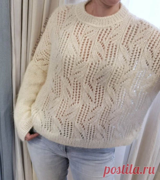 Ажурный узор спицами. Схема. / knittingideas.ru