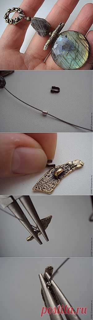 Сборка изделия на ювелирный тросик. МК Натальи (Сокровища для рукодельницы).