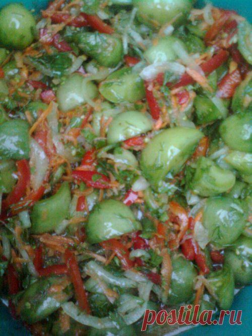РЕЦЕПТЫ | Салат из зеленых помидор без стерилизации