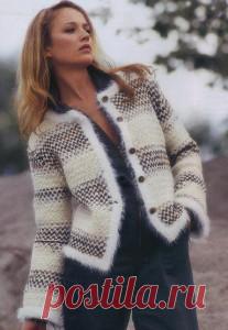 Жакет с пушистыми планками из 