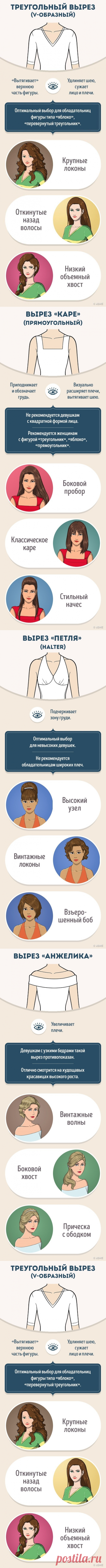Как правильно сочетать прическу и вырез на платье