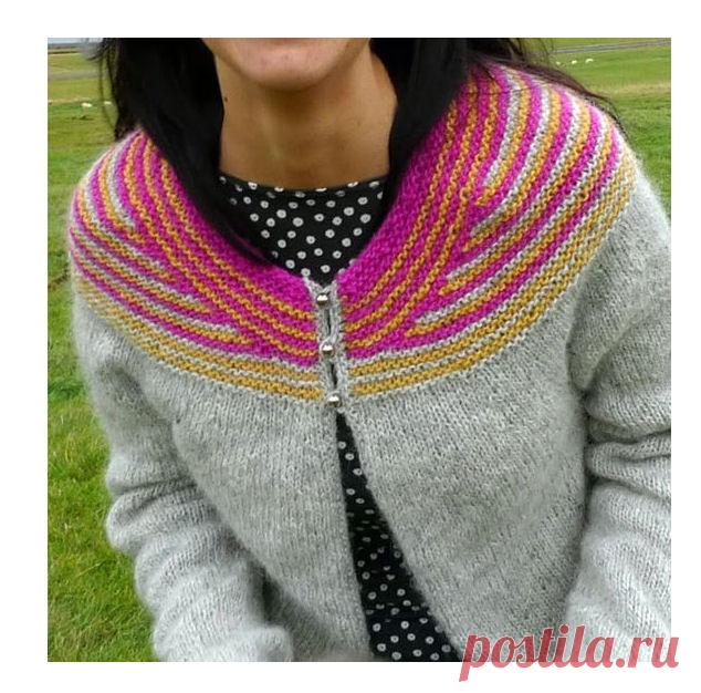 Круговая кокетка с жаккардовым орнаментом — очаровательный элемент вязаной одежды - Ярмарка Мастеров - ручная работа, handmade