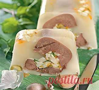 Заливное из фаршированного языка, закуска. Пошаговый рецепт с фото на Gastronom.ru