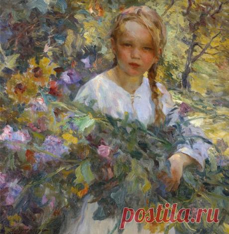 Lluis Graner i Arrufi - Girl with Flowers - t4025 | TiPiTi.info