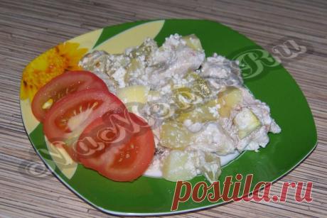 Курица с кабачками в духовке