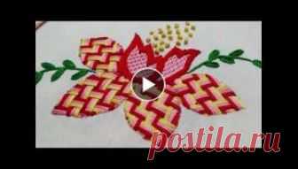 Hand Embroidery Fantasy Flower Checkered Stitch