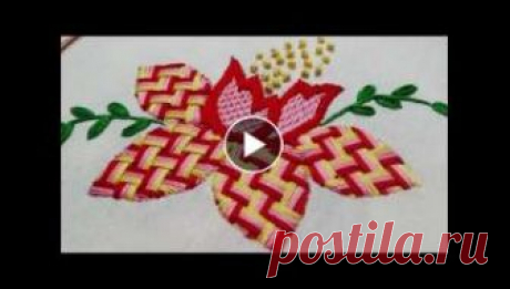 Hand Embroidery Fantasy Flower Checkered Stitch