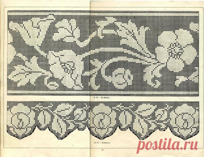 Копилка Узоров / Книга из прошлого - изумительное филейное вязание 1908 год | Копилка Узоров / схемы вязания | Яндекс Дзен