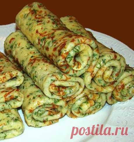 Сырные блины с зеленью | Домохозяйка
