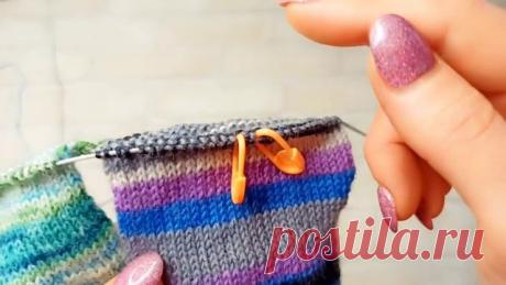 Носки спицами от мыска. Вяжем сразу два носка. Хорошая громкая пятка.