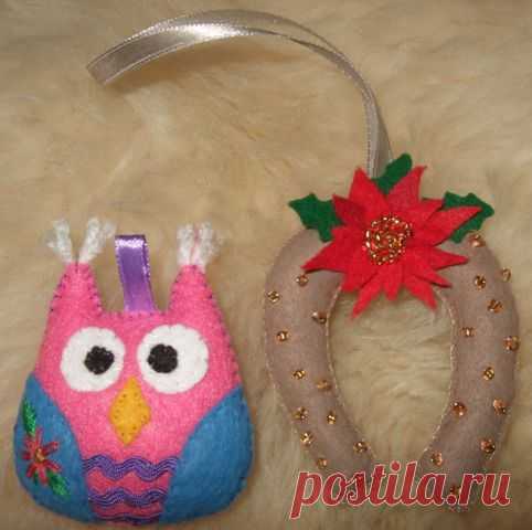 Брелочки и ёлочные игрушечки из фетра / Декор / Декор. Работы пользователей