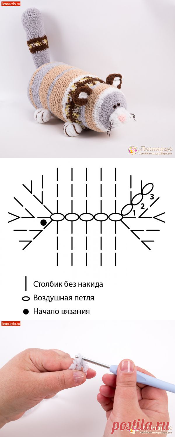Вязаная подушка «Кот-обжорик» - | Леонардо хобби-гипермаркет - сделай своими руками