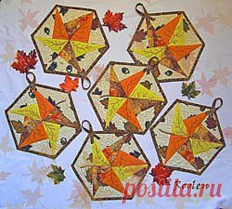 Прихватка &quot;листики&quot; (скоростная технология).