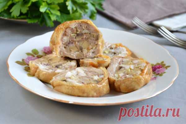 Куриная ветчина с грибами