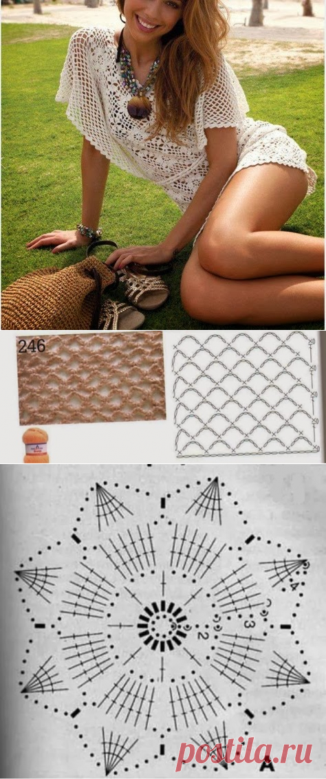 Вязание крючком летние туники со схемами. Вязание крючком летние пляжные туники | Домоводство для всей семьи.