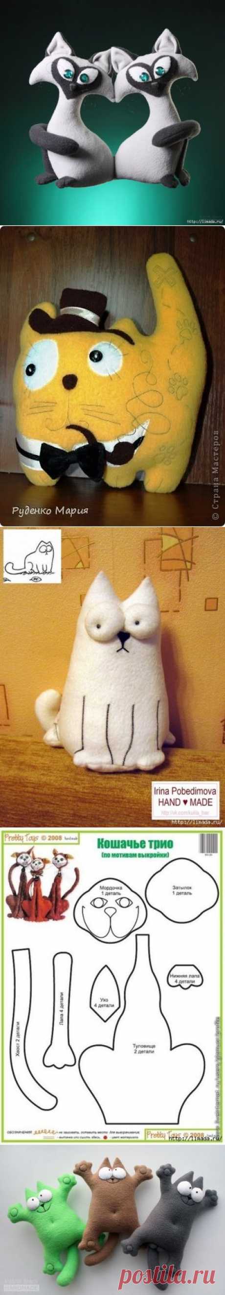 Выкройки котиков из флиса.