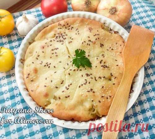Ленивый заливной пирог с луком и кабачками!Проще не придумаешь!Вкуснее не найдёшь)