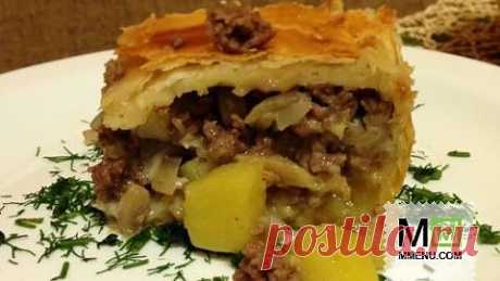 Пирог с мясом и картошкой - кулинарный рецепт. Миллион Меню