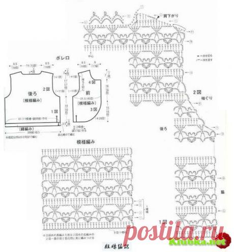 Ажурный жакет крючком. / Вязание крючком / Женская одежда крючком. Схемы.