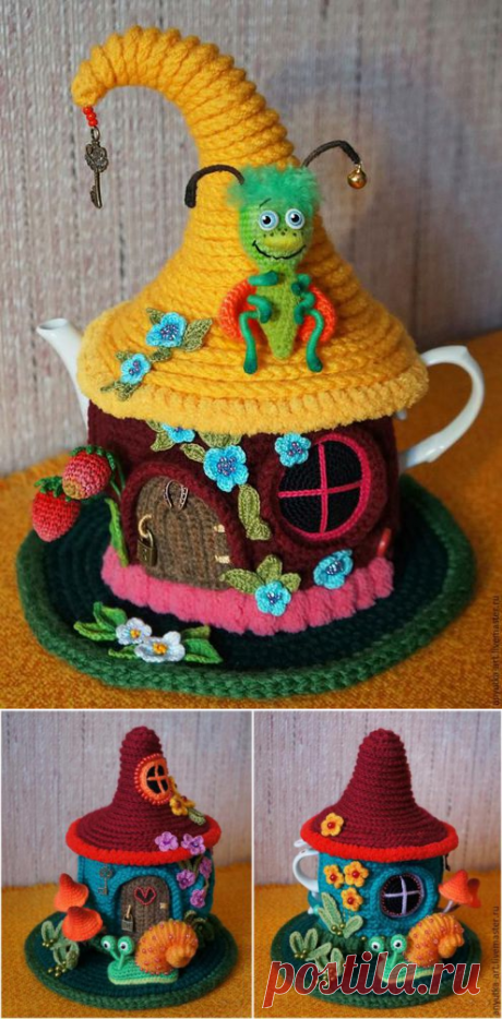 Вяжем взрослым. Грелка на чайник. Часть 2.