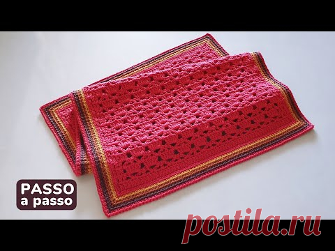 Tapete Belga  - Tapete retangular de crochê passo a passo