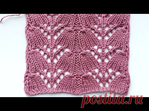 Красивый ажурный узор «Колокольчики» (Вязание спицами) — Журнал Вдохновение Рукодельницы