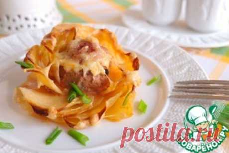 Картофельные розы с мясными шариками - кулинарный рецепт