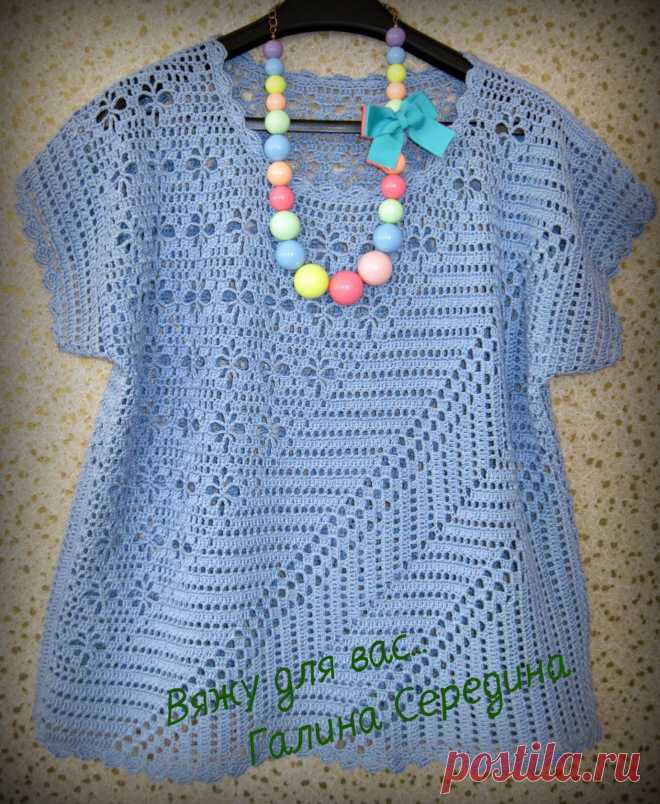 Кофточка филейным узором. Авторское вязание крючком Кофточка филейным узором. Авторское вязание крючком