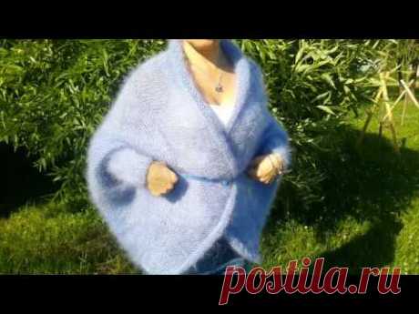 Кардиган - накидка из пряжи Alize Mohair Classic New