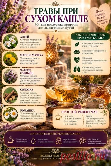 Травы при сухом кашле