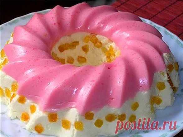 Творожно-желейный торт с цукатами без выпечки - Kulinarnyj-Recept.��