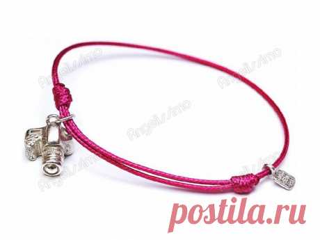 Веревочный браслет с подвеской &quot;Фотоаппарат&quot; от Amorem