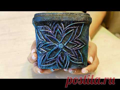 Flower pot made of napkins and buckets / DIY decor - YouTube