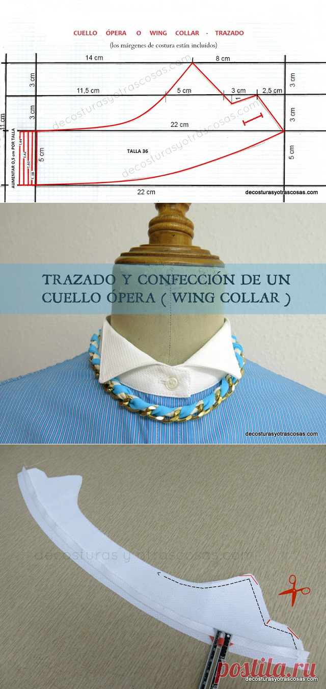De costuras y otras cosas: COMO COSER UN CUELLO ÓPERA , ESMOQUIN O WING COLLAR
