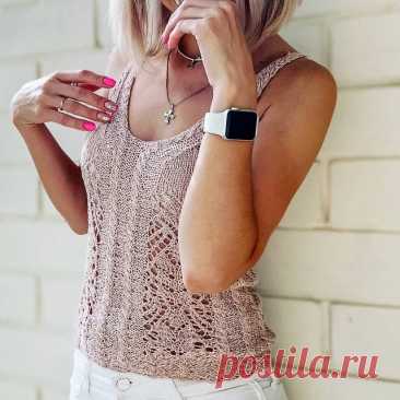 Пост на стене #вязание #спицы #топ #майка