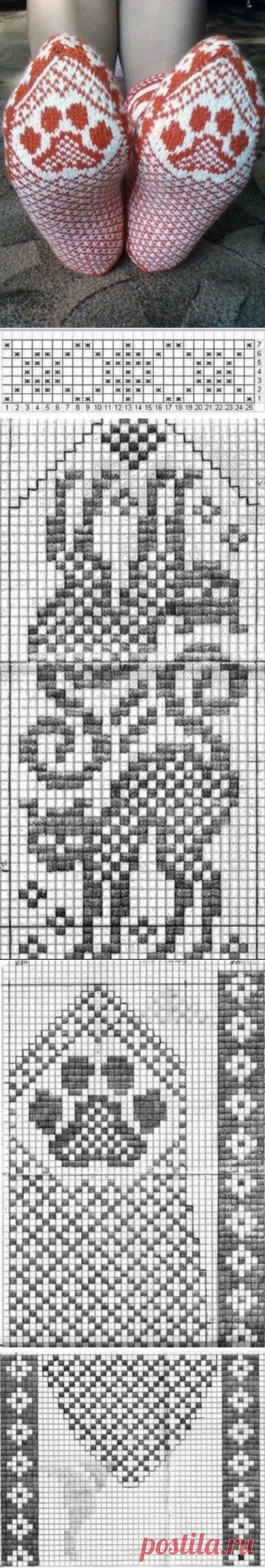 Носки жаккардовым узором