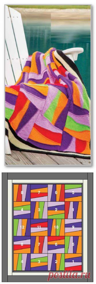 Красочные пледы, связанные спицами — Рукоделие