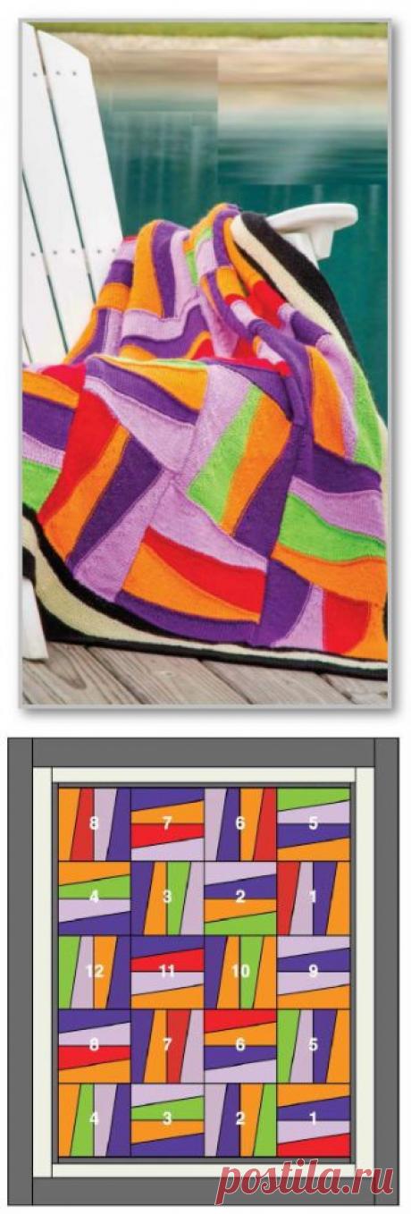 Красочные пледы, связанные спицами — Рукоделие