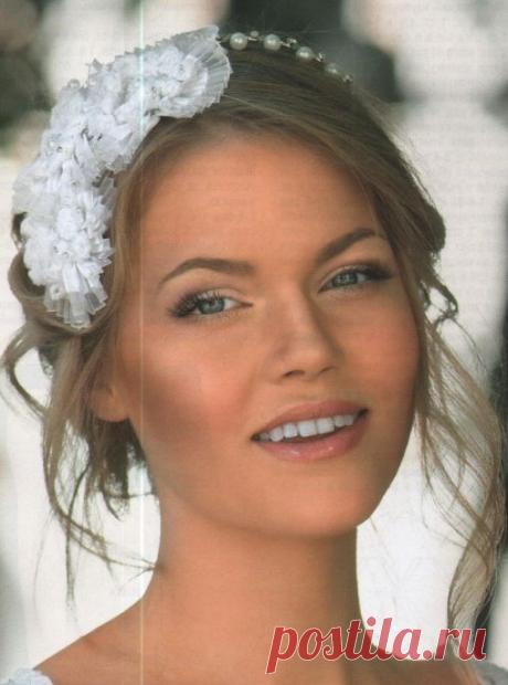 Свадебный ободок, вязаный крючком