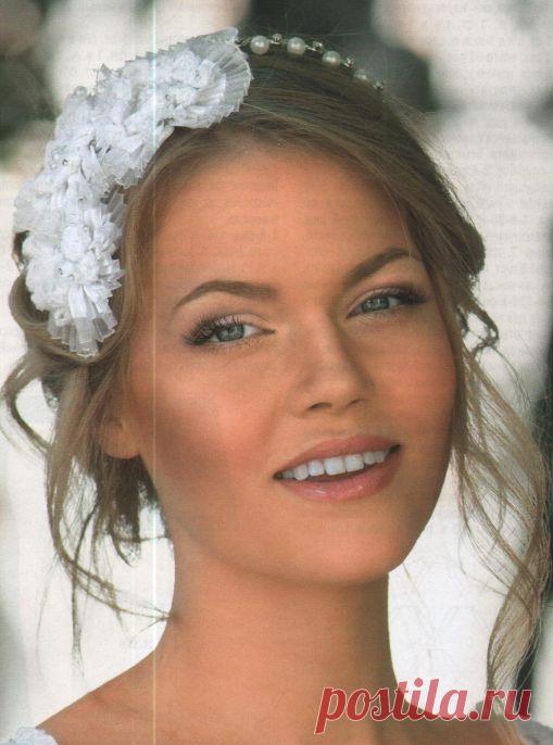 Свадебный ободок, вязаный крючком