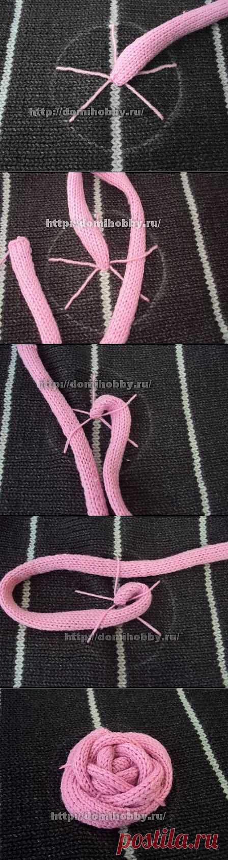 Вязание спицами - цветы розы