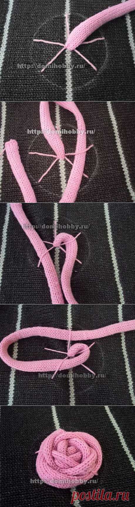 Вязание спицами - цветы розы